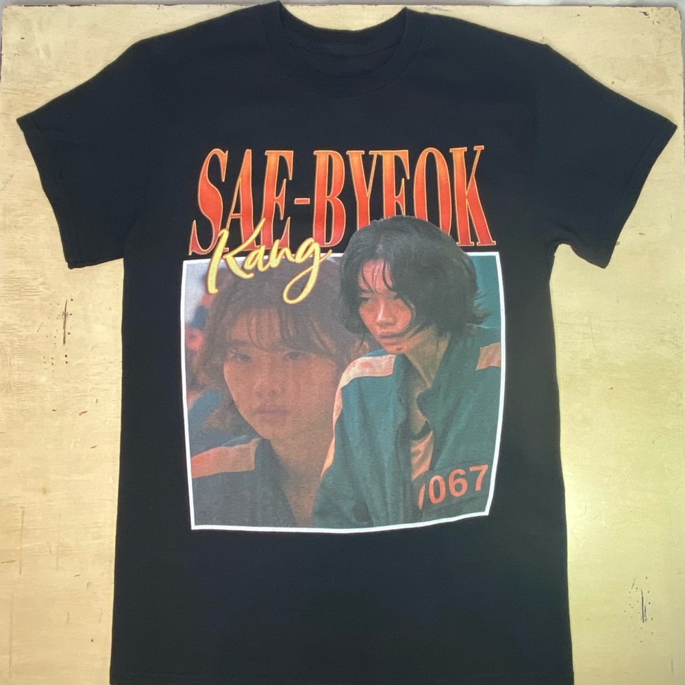 Squid Game T-Shirt Black Small Netflix Korean Kang Sae Byeok 067 Rare
